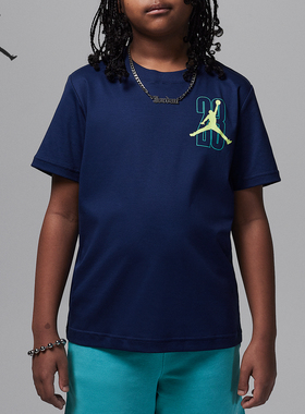 Nike/耐克正品JORDAN大童轻微落肩运动经典针织短袖II3102-410