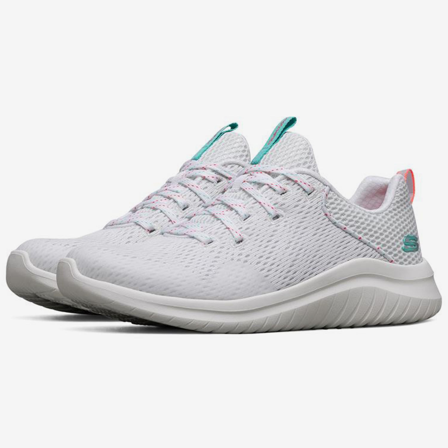 Skechers/斯凯奇正品女子绑带小白鞋运动鞋透气网布休闲鞋旅游鞋