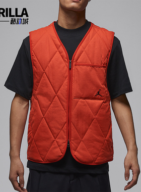 Nike/耐克正品JORDAN男士日常高尔夫V领运动刺绣马甲HQ8680-622