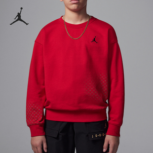 JORDAN大童针织图案圆领保暖卫衣IF3740 687 耐克正品 Nike