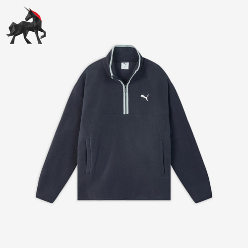 Puma/彪马正品2025冬季款男士运动羊羔绒半拉链套头衫693539-16