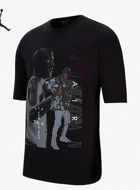 Nike/耐克正品JORDAN男士复古印花透气运动短袖CJ9059-010