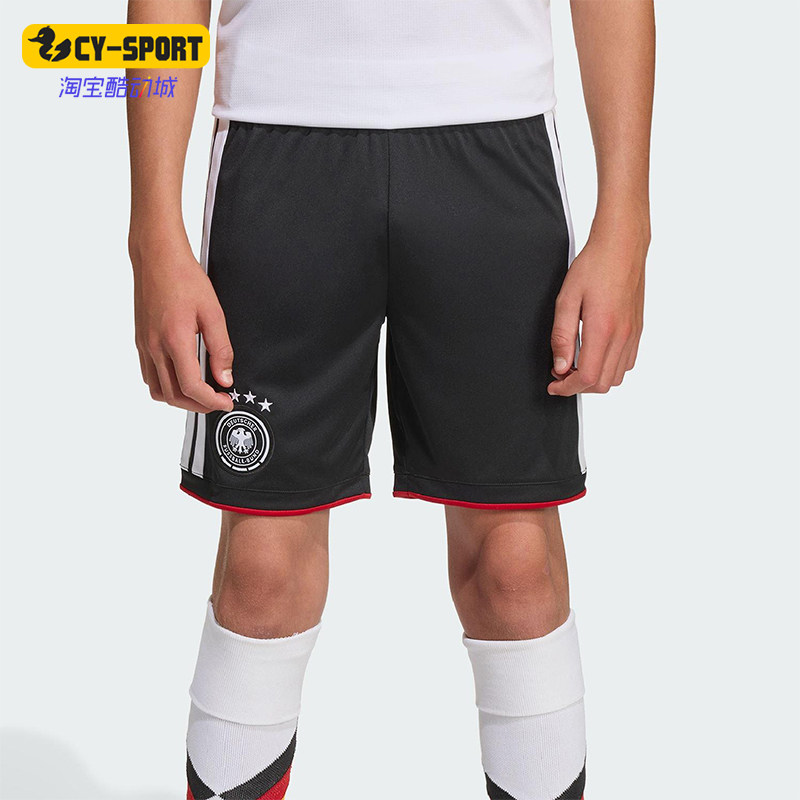 Adidas/阿迪达斯正品2025大童训练运动透气松紧腰足球短裤JZ4562