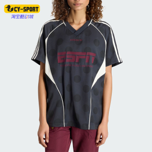 Adidas/阿迪达斯正品三叶草女士透气街头风波点运动短袖T恤KV1189