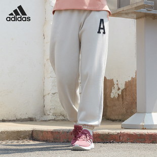 Adidas 秋季 女子加绒束脚宽松运动休闲裤 IB2717 阿迪达斯官方正品