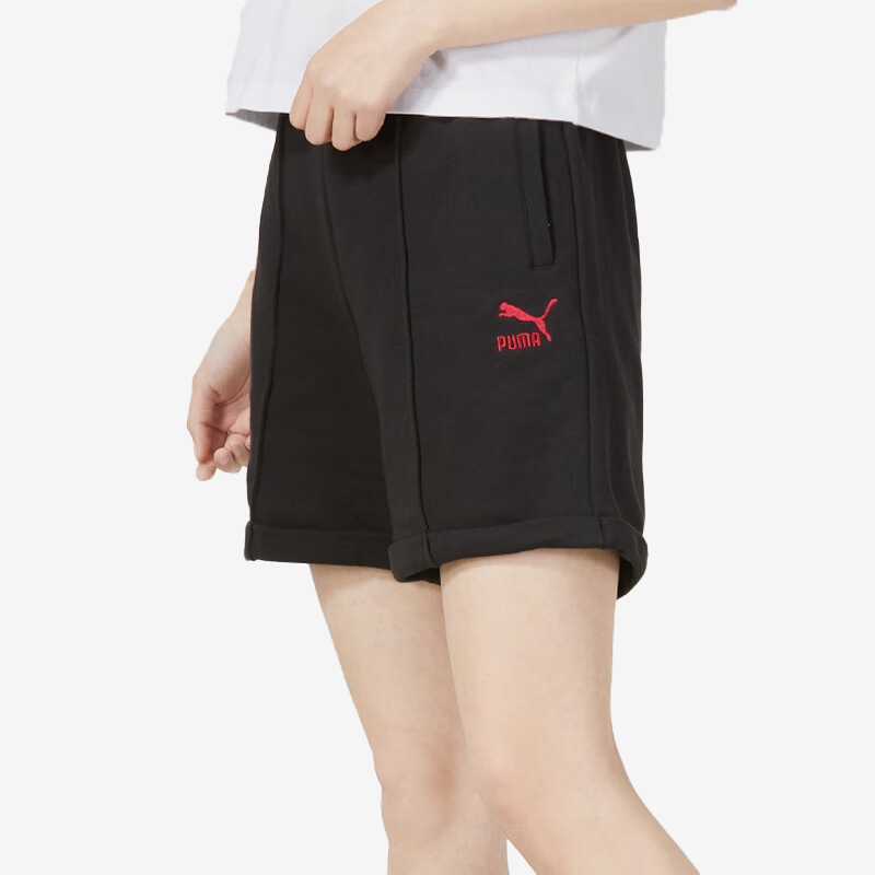 Puma/彪马官方正品2023夏新款透气女子休闲系带运动短裤623256-01