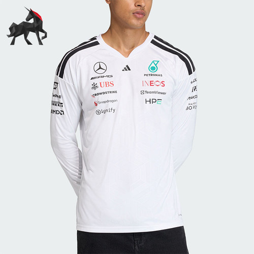 Adidas/阿迪达斯正品2026年男士修身舒爽经典运动长袖T恤KF0147