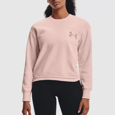 UA/安德玛正品2025新款女子加绒保暖圆领卫衣套头衫1365847-685