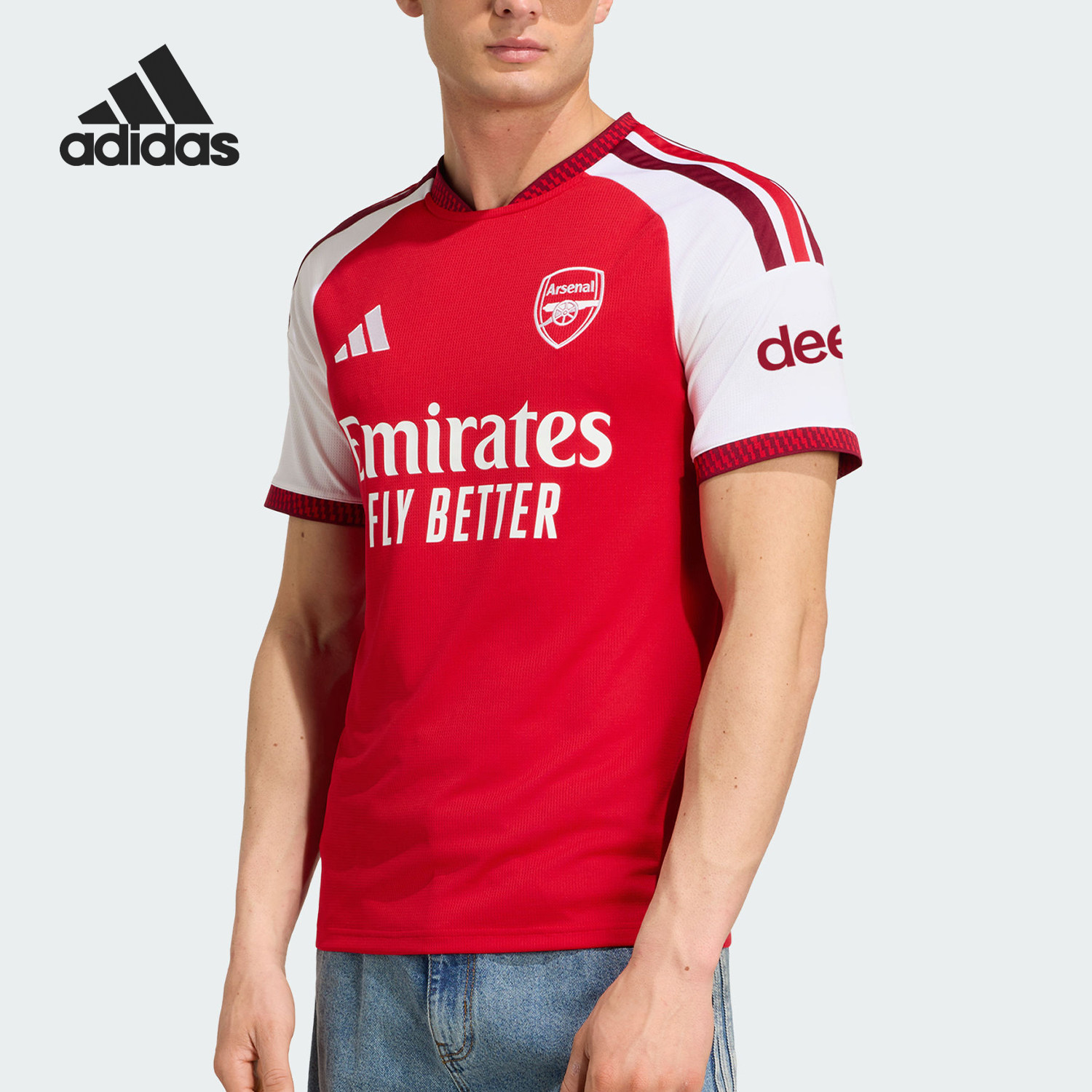 Adidas/阿迪达斯官方正品阿森纳主场球迷版男士足球运动T恤JZ3168