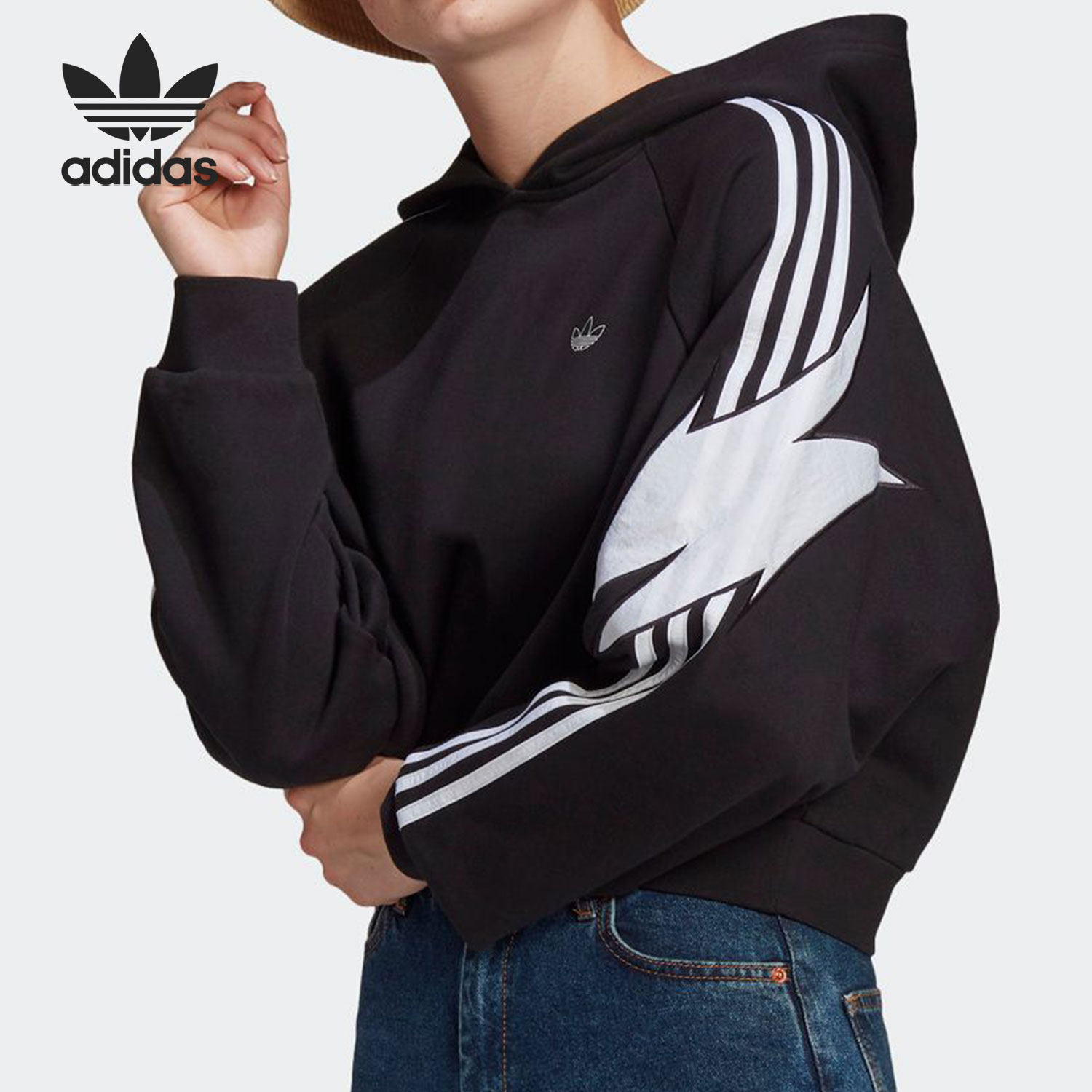 Adidas/阿迪达斯正品当季新款女子三叶草休闲运动卫衣 GN4377,运动服/休闲服装,运动卫衣/套头衫,淘宝优惠券,粉丝福利购,淘宝优惠卷
