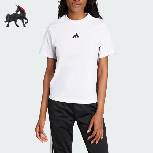 Adidas/阿迪达斯正品夏季女士简约圆领休闲经典轻质短袖T恤JD0844