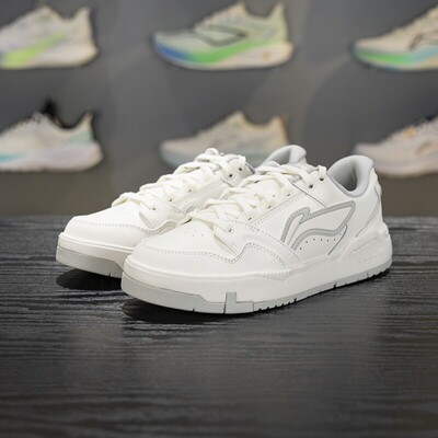 李宁正品COMMON 80s女子简约百搭轻便舒适耐穿休闲板鞋AGCV270-1