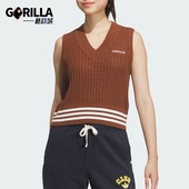 保暖复古马甲JD5802 三叶草女士运动时尚 Adidas 阿迪达斯正品