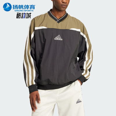 Adidas/阿迪达斯正品2025新款男士经典三条纹套头衫JD5395