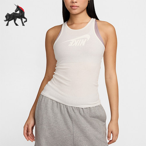 Nike/耐克正品Sportswear女士印花无袖透气针织背心FZ1143-133