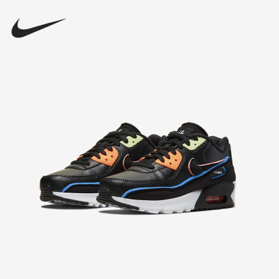 Nike/耐克正品AirMax90SE新款儿童黑色鞋经典跑步鞋CK4068-01