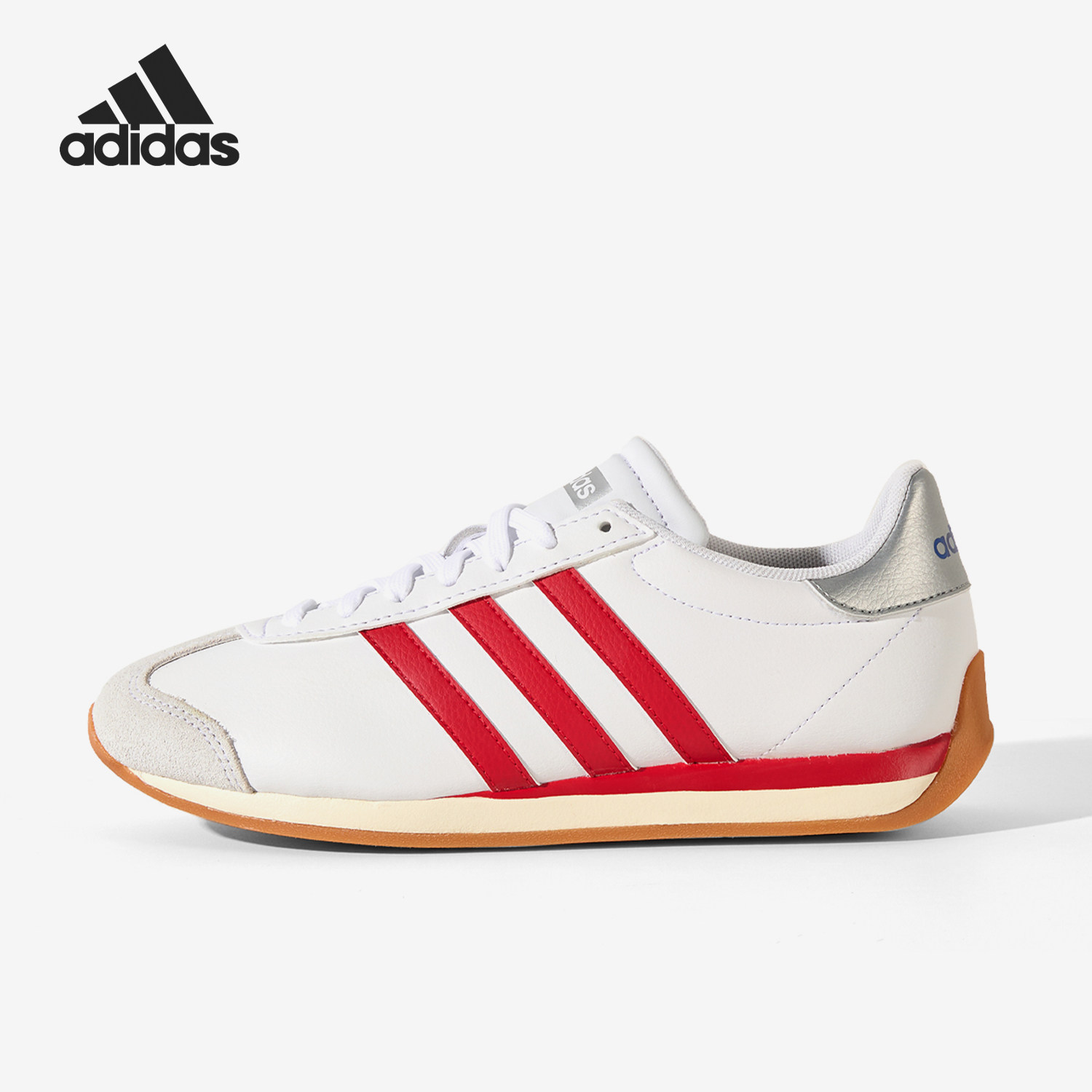 Adidas/阿迪达斯正品女红白色网面复古舒适经典缓震跑步鞋KI6037
