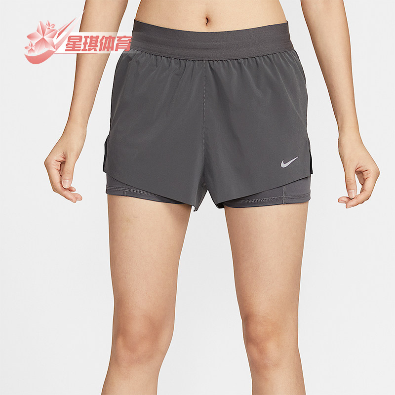 Nike/耐克正品夏季女士透气中腰二合一跑步运动短裤HJ5377-036