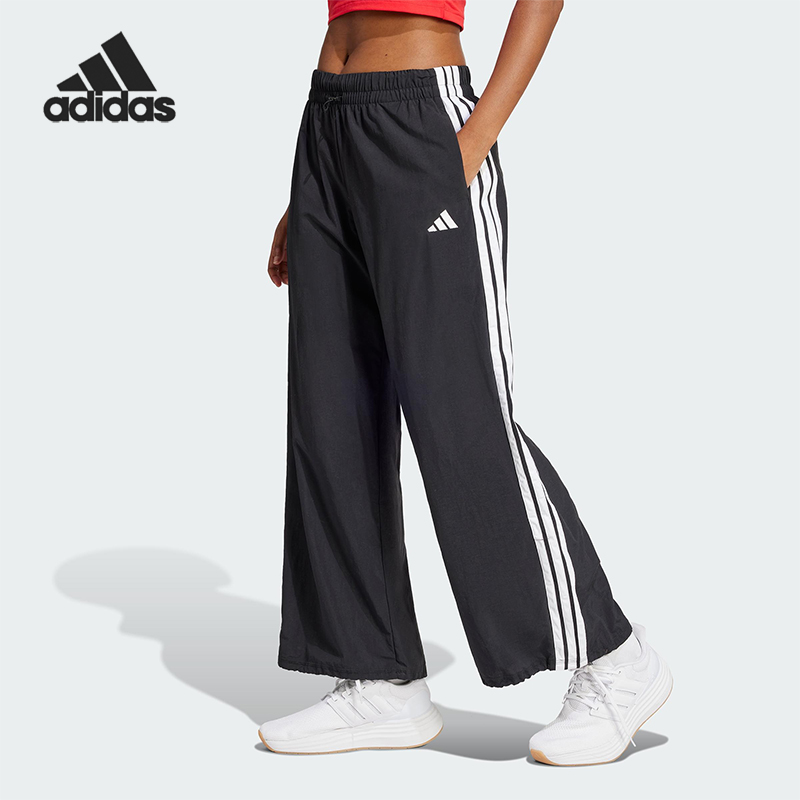 Adidas/阿迪达斯正品2025春季女士经典梭织宽松透气休闲裤JE1306