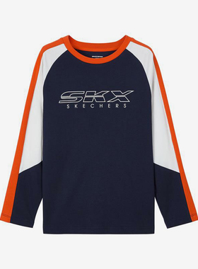 Skechers/斯凯奇正品夏季新款男童休闲运动卫衣 L321B078