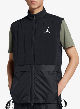 Nike/耐克正品JORDAN新款男黑色训练保暖经典宽松马甲AJ1057-010