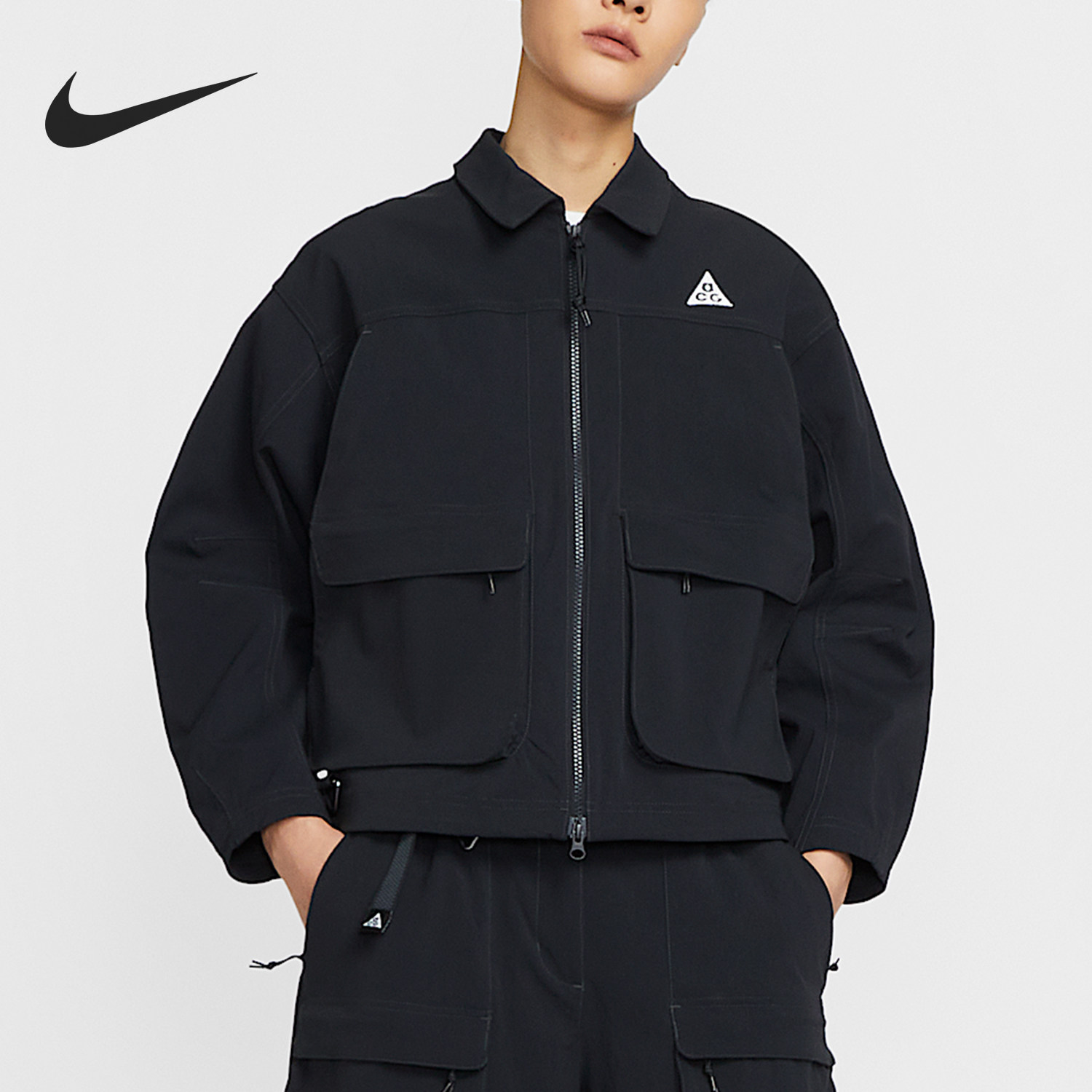 Nike/耐克官方正品2025秋季款女士翻领口袋运动外套HV0584-010