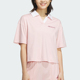 款 2025夏季 女士翻领经典 短款 JZ1584 Adidas POLO衫 阿迪达斯正品