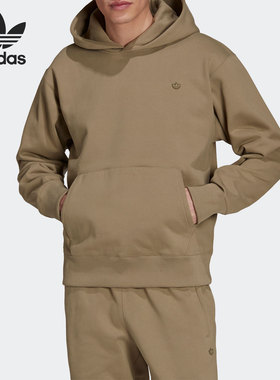 Adidas/阿迪达斯官方正品三叶草男子加绒连帽宽松套头衫 H62532