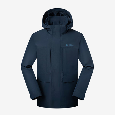 Jack wolfskin/狼爪正品新款男士可拆卸帽冲锋衣5124031-1010