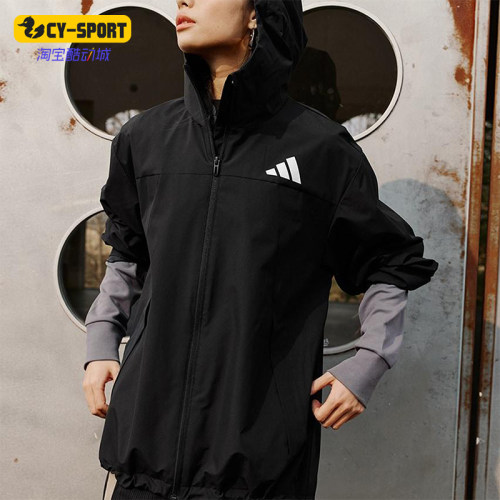 Adidas/阿迪达斯正品WOVEN JACKET男女连帽拒水梭织外套KA9309