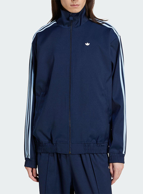 Adidas/阿迪达斯正品三叶草女士经典三条纹梭织立领外套JC6358