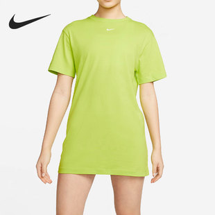 休闲圆领短袖 长款 耐克官方正品 T恤连衣裙CJ2243 321 女子时尚 Nike