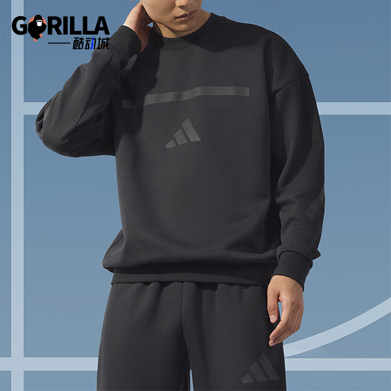 阿迪达斯正品男士款训练宽松卫衣