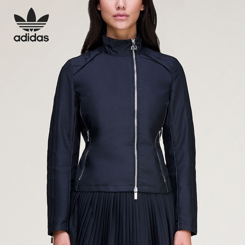 Adidas/阿迪达斯正品三叶草新款女深蓝色经典出行夹克外套KA2734