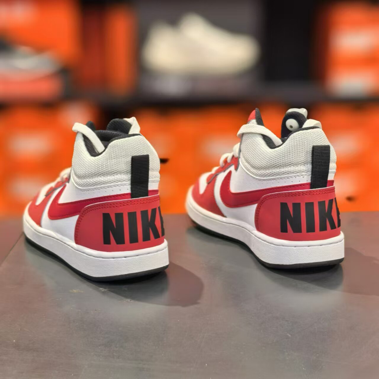 白红色高帮板鞋Nike耐克正品女鞋耐磨增高运动鞋新款复古休闲鞋子