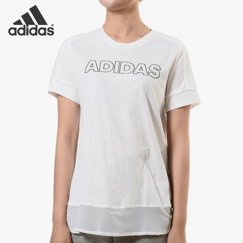 阿迪达斯圆领休闲透气运动t恤