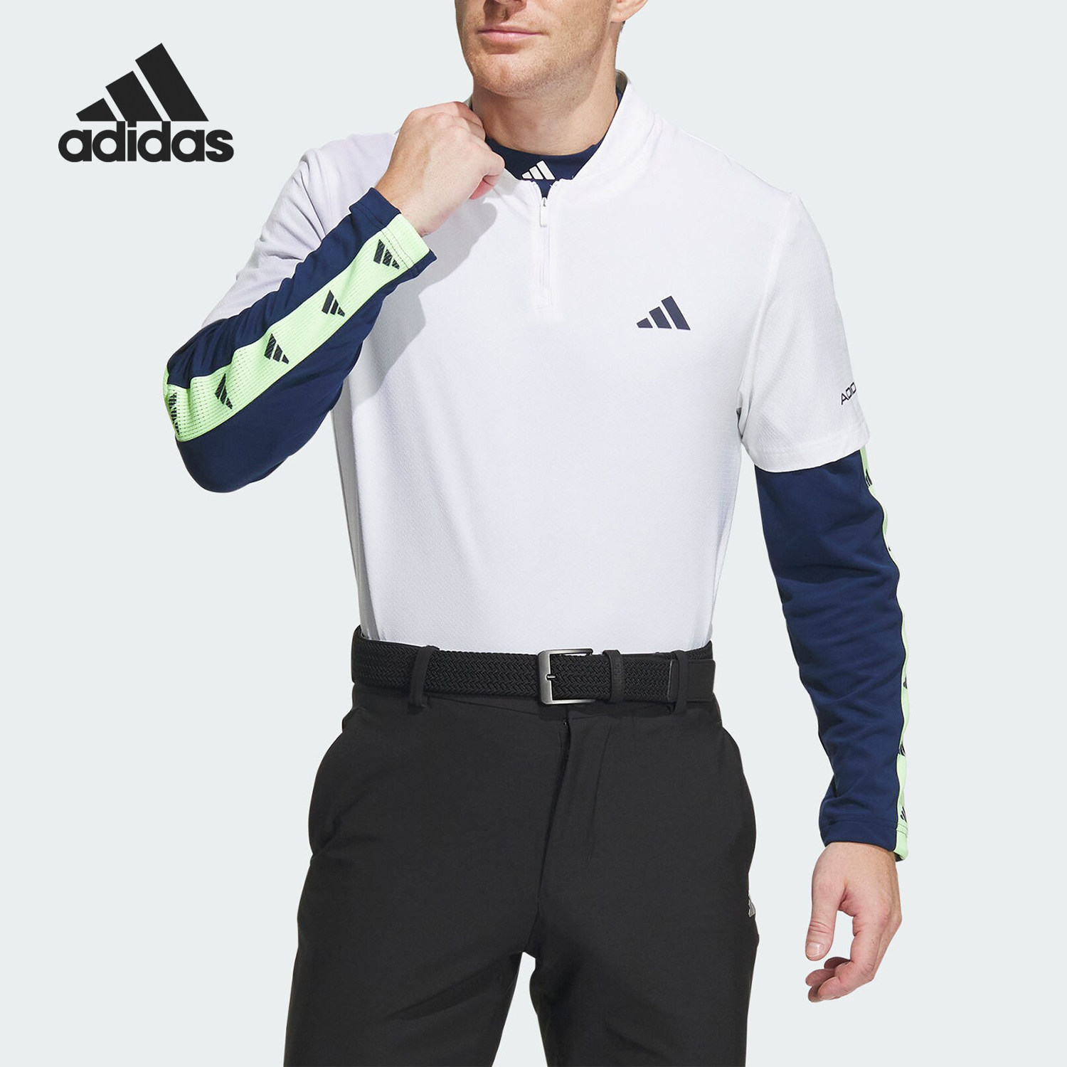 Adidas/阿迪达斯官方正品二合一男士高尔夫运动长袖POLO衫IN9042,运动服/休闲服装,运动POLO衫,淘宝优惠券,粉丝福利购,淘宝优惠卷