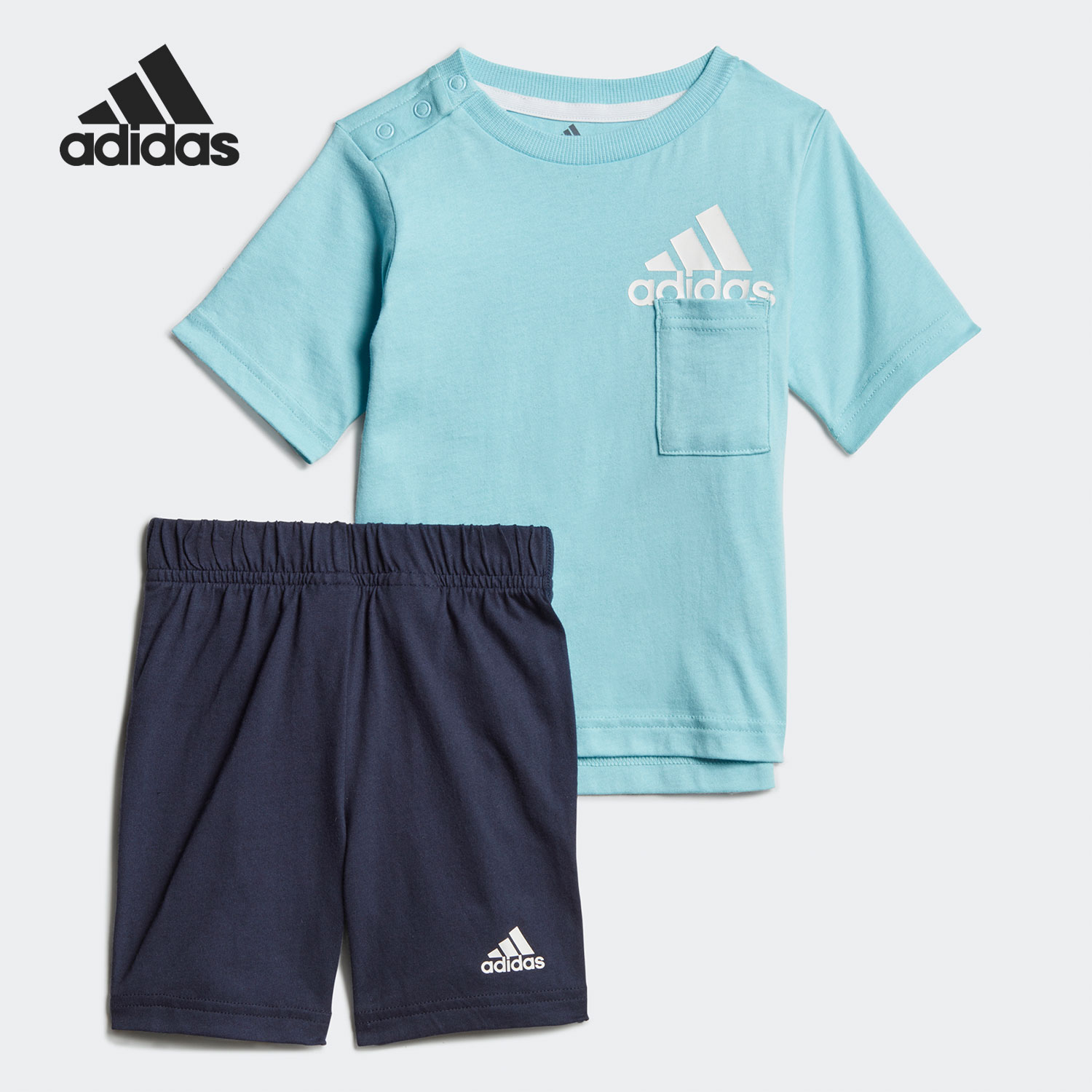 Adidas/阿迪达斯正品 新款夏季婴童2件装短袖运动套装GM8943