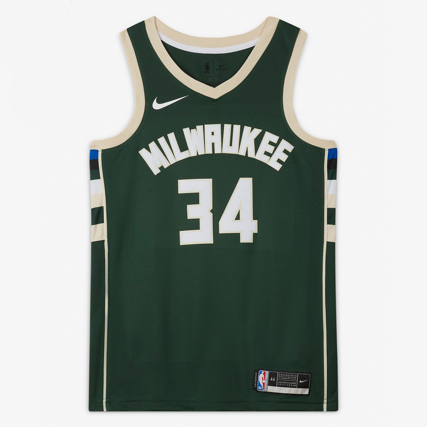 Nike/正品 NBA 密尔沃基雄鹿字母哥阿德托昆博34号球衣CW3672