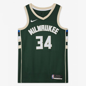 NBA Nike 耐克正品 密尔沃基雄鹿字母哥阿德托昆博34号球衣CW3672