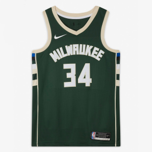 Nike/耐克正品 NBA 密尔沃基雄鹿字母哥阿德托昆博34号球衣CW3672