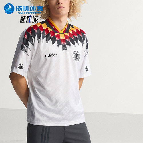 Adidas/阿迪达斯正品夏季款男士刺绣复古休闲短袖T恤JN3705