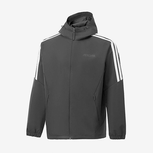 Adidas/阿迪达斯正品新款男深灰白色运动经典休闲连帽夹克KQ7851
