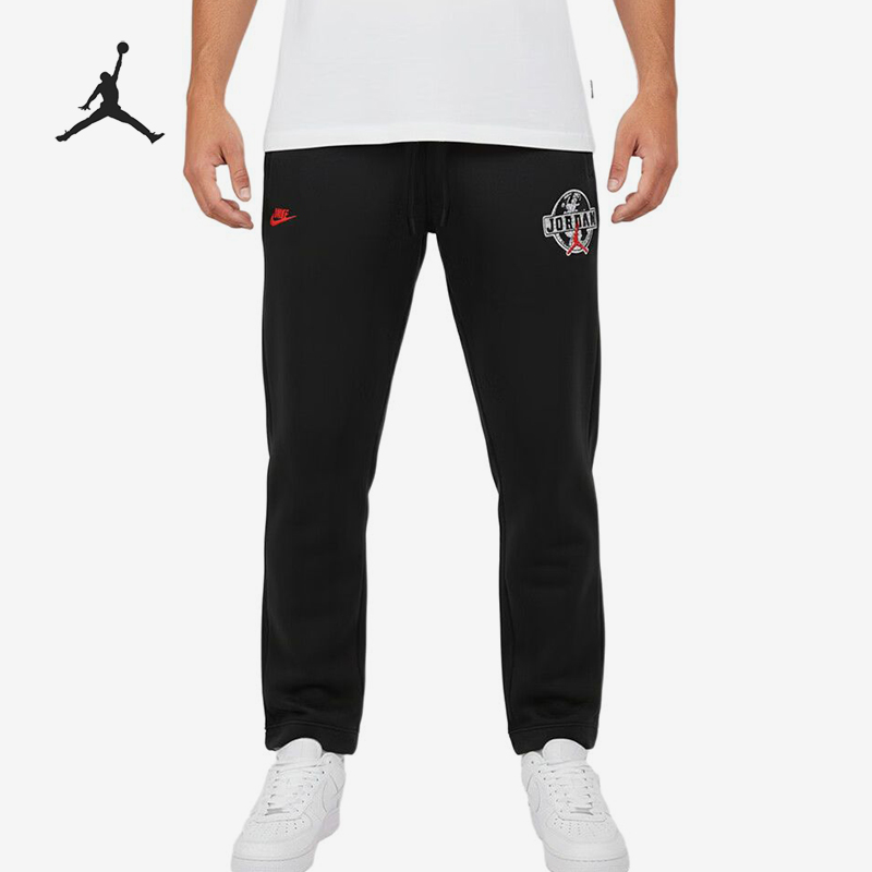 Nike/耐克正品JORDAN针织长裤新款男黑红色长裤IO9826-010