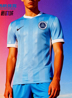 Nike/耐克正品Dri-FIT新款男蓝白色轻盈经典足球短袖IQ0592-412
