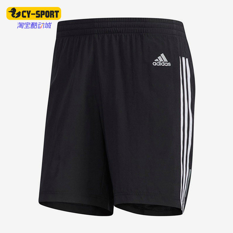 Adidas/阿迪达斯正品夏透气跑步男子针织条纹运动短裤 FH7157