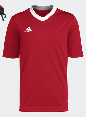 Adidas/阿迪达斯正品ENTRADA 22 JERSEY大童v领短袖足球服 H57496