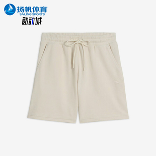 款 2025夏季 彪马正品 针织刺绣短裤 687715 女士宽松简约经典 Puma