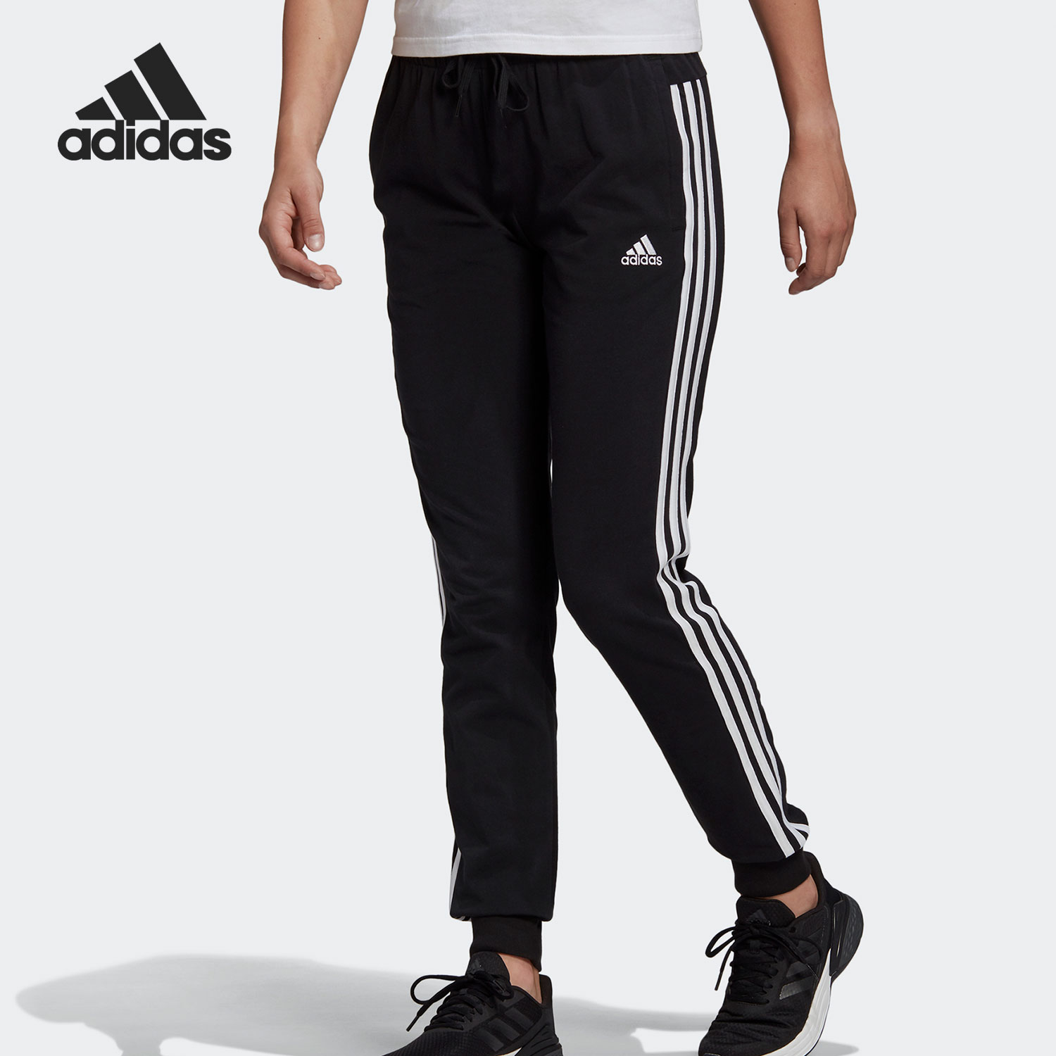 adidas正品夏季女子修身运动长裤