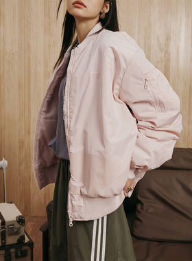 Adidas/阿迪达斯正品三叶草男女时尚立领运动夹棉外套JL8382